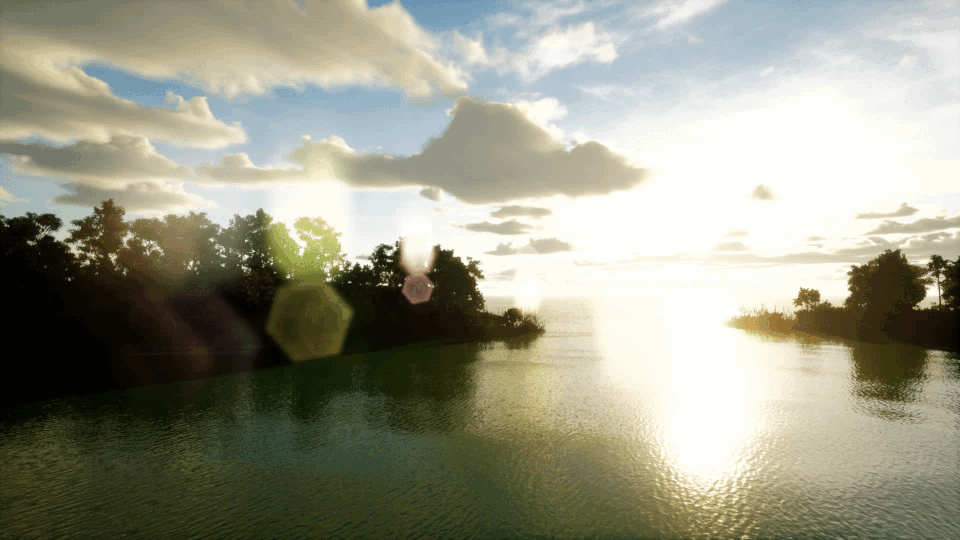 Using keyframes to make the sun set