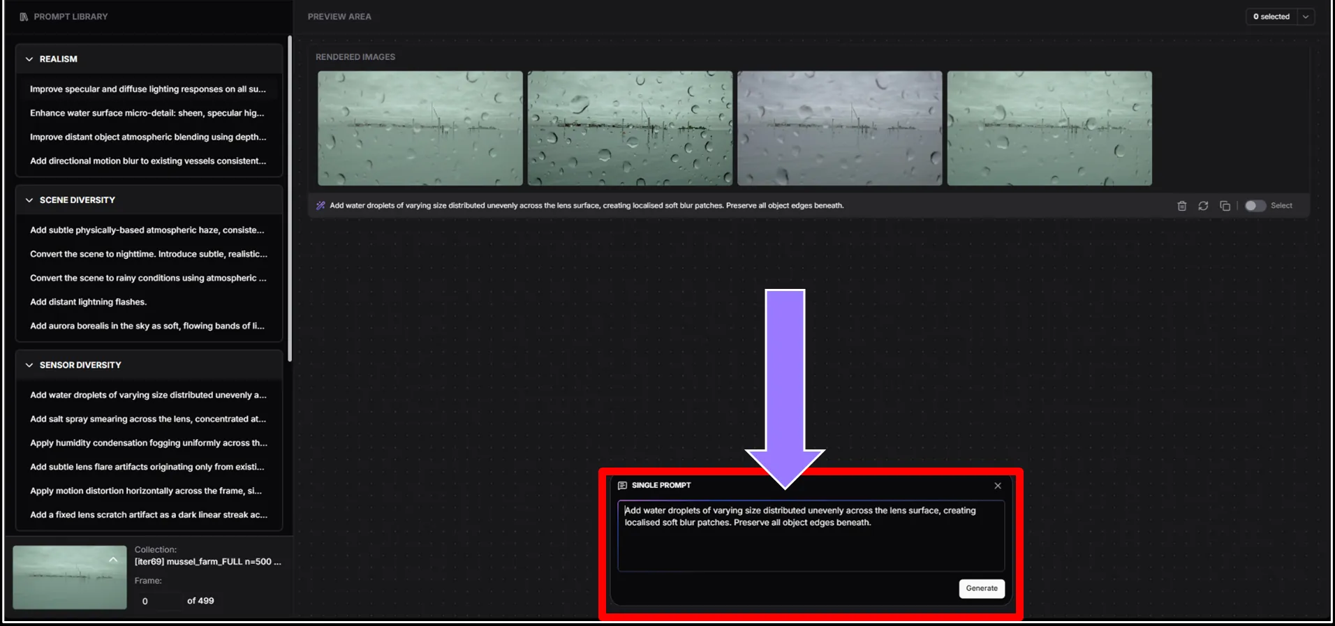 The Neural Rendering screen with the single prompt box highlighted