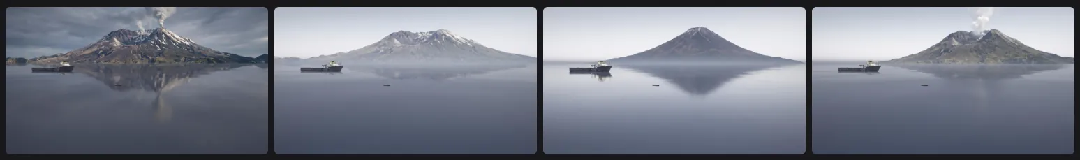 Generations from the specific prompt, where the water stays still
