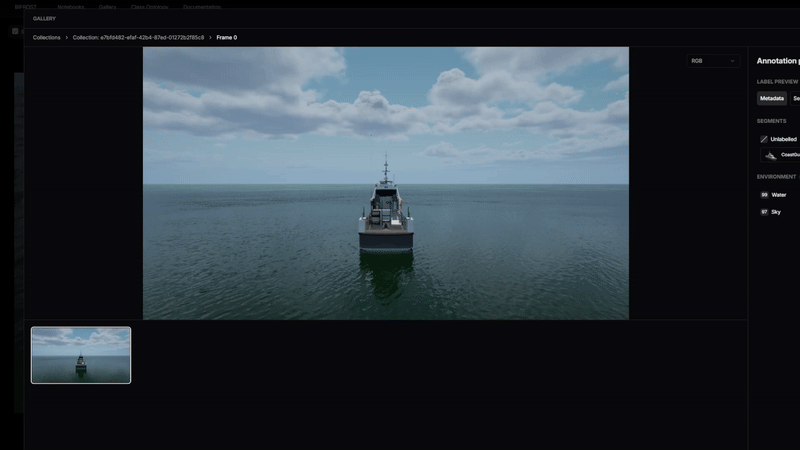 Gallery preview showing RGB and thermal mode toggle
